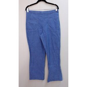 Alfred Dunner Women's Blue Chambray Elastic Waist Pull On Pants Size 14 /#9067‎